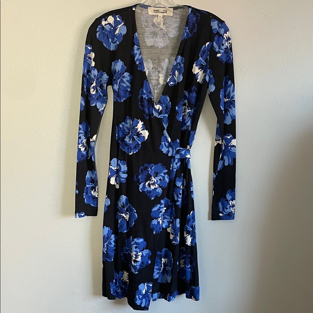 Diane Von Furstenberg Julian Jersey Silk Wrap Dress Size XS